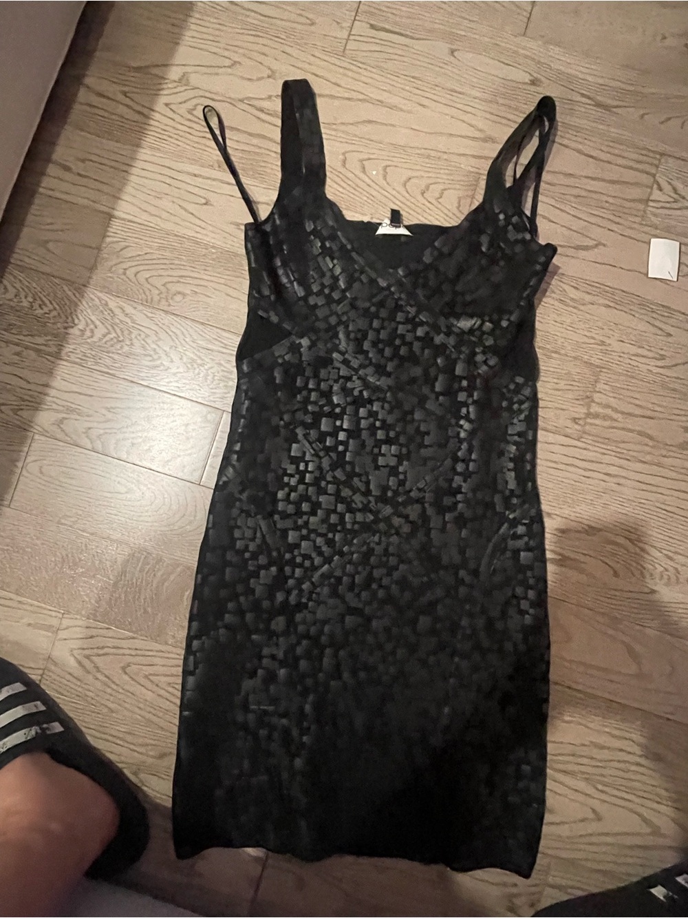 bebe Black Sequin Sleeveless Bodycon Mini Dress - Picture 4 of 6